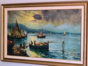 Quadro "Pescatori al tramonto "