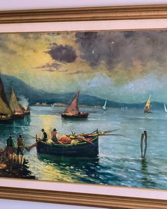 Quadro "Pescatori al tramonto "