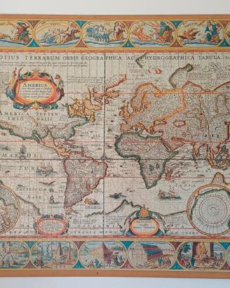 Grande Puzzle mappa del mondo incorniciato 138x97