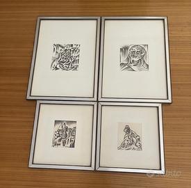 Lotto 4 disegni Raffaele Cattolica con titolo