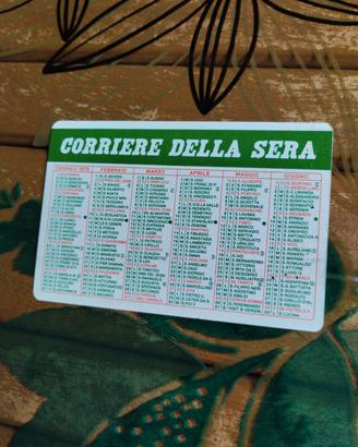 Calendario tascabile vintage 1975