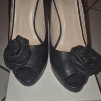 Décolleté open toe pelle