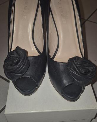 Décolleté open toe pelle