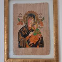 Quadro in pergamena di  immagine sacra