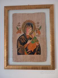 Quadro in pergamena di  immagine sacra