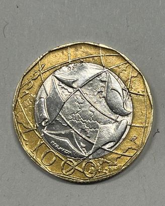 Moneta da 1000 lire 1997 con confini errati