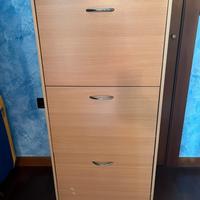 Scarpiera in legno chiaro – 3 ribalte