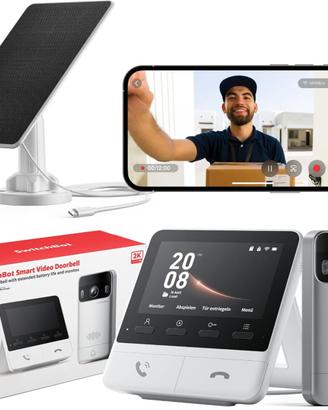SwitchBot Videocitofono 2K WiFi con Pannello Solar