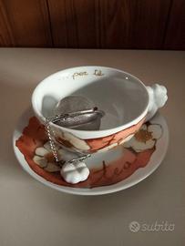 Tazza da The Thun con piattino e filtro da the
