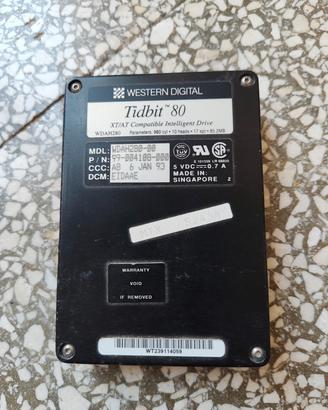 HARD DISK VINTAGE Western Digital Tidbit 80 – 85MB