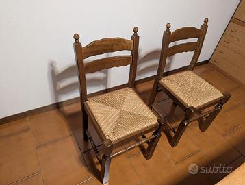 Sedie in legno con seduta in paglia – robuste