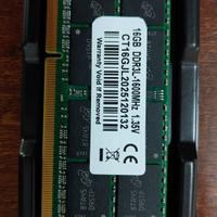 Ram DDR3L 16GB 1600mhz sodimm 12800