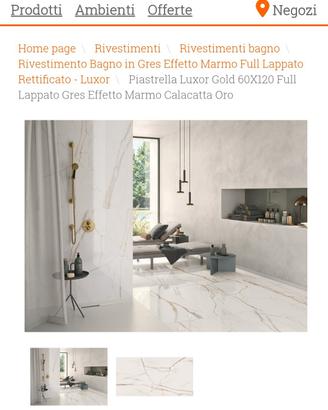 Piastrella effetto marmo calacatta gold