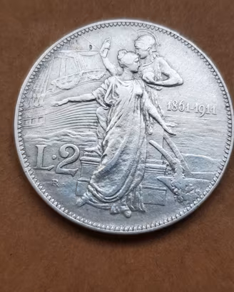 2 LIRE 1911 ARGENTO CINQUANTENARIO 