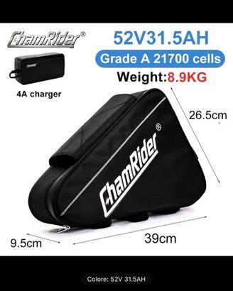 Batteria esterna per bici elettrica 48v 31.5