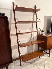 Libreria a parete in teak