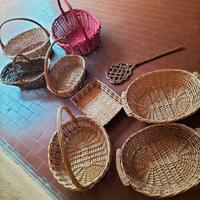 N.8. cesti in vimini più batti tappeto 