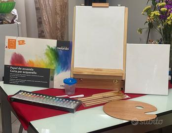 Set completo pittura cavelletto tavolo viaggio