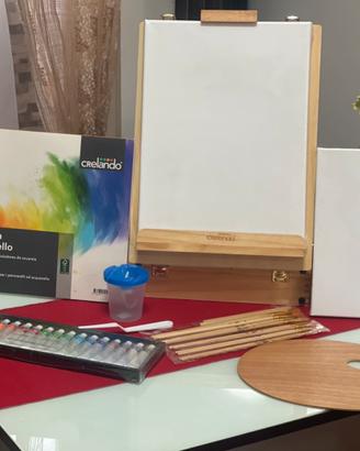 Set completo pittura cavelletto tavolo viaggio