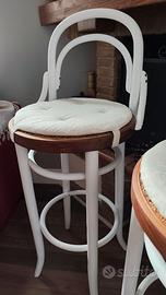 Coppia Sgabelli Alti Stile Thonet Shabby Chic