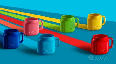 NUTELLA 6 tazzine da caffè colorate