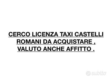 Licenza taxi castelli romani