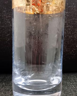 6 BICCHIERI HighBall Orlo ORO decorato Incisioni