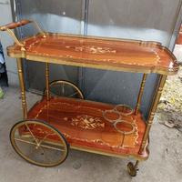 Carrello bar vintage stile Hollywood Regency