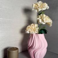 Vaso Design 3D "Wave" Rosa Pastello - Collezione N
