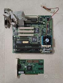 Scheda madre + video vintage Pentium 100mhz