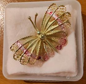 Splendida spilla in filigrana d'argento 