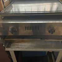 Griglia gas fry top pietra lavica con mobiletto