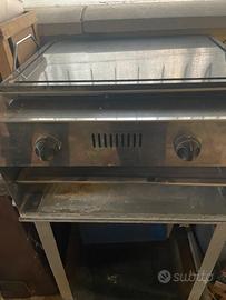 Griglia gas fry top pietra lavica con mobiletto