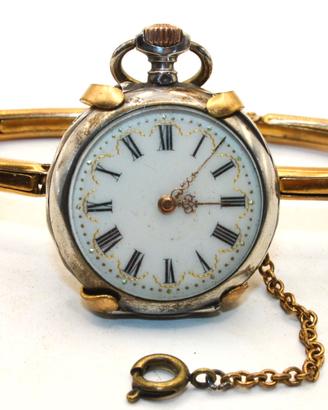 Raro bracciale orologio argento fine 1800