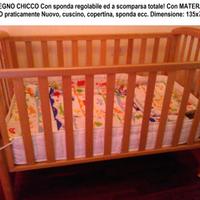 LETTINO CHICCO in LEGNO, Materasso, coperte federe