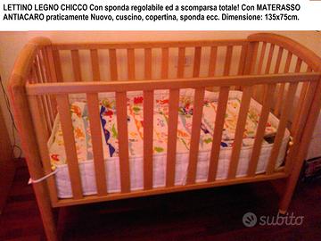 LETTINO CHICCO in LEGNO, Materasso, coperte federe