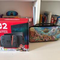 Nintendo switch 2+vetrino+cover+garanzia+custodia