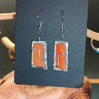 Orecchini artigianali arancioni fatto a mano