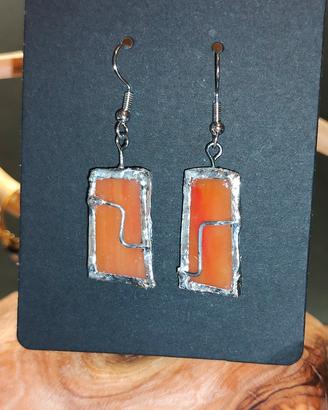 Orecchini artigianali arancioni fatto a mano