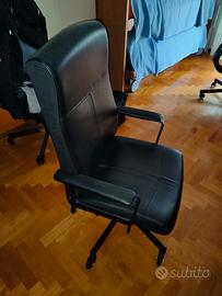 SEDIA DA SCRIVANIA IN PELLE NERO