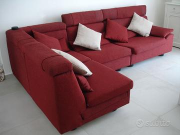 Divano INSA cotone rosso x 6 +3 alzatesta  m 3,60
