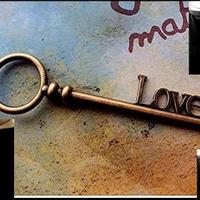 Collana in bronzo unisex chiave love