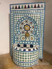 Fontana da giardino in mosaico arabo