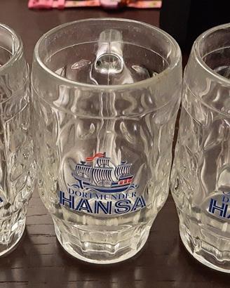 Tre bicchieri da birra Dortmunder Hansa