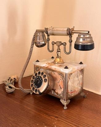 Telefono in onice ed ottone anni ‘50/‘60