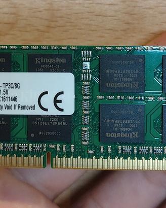 RAM 8GB DDR3 1600MHz SODIMM Kingston KTL-TP3C