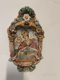 Acquasantiera san gennaro com vesuvio