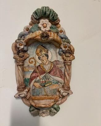 Acquasantiera san gennaro com vesuvio