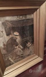 "Il ciabattino". Quadro ad olio di John W. King.