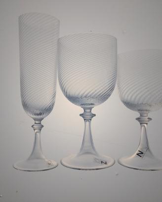 Set bicchieri/caraffa/bottiglia vetro Murano